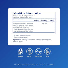 Pure Encapsulations Evening Primrose Oil 1000mg - Cold-Pressed Solvent-Free Evening Primrose Oil - 100 Softgel Capsules