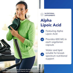 Pure Encapsulations Alpha Lipoic Acid ALA 600mg - Hypoallergenic Water and Lipid Soluble Nutritional Supplement - 60 Vegetarian Capsules