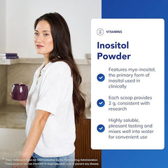 Pure Encapsulations Inositol Powder 2g - Supports Mental Health, Hormonal Balance, Metabolic Health - 250 Grams