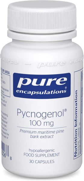 Pure Encapsulations Pycnogenol 100mg - Premium Maritime Pine Bark Extract Supplement - 30 Vegetarian Capsules