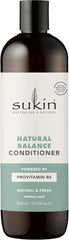 Sukin Natural Balance Conditioner 500ml - adds shine to the hair while leaving it hydrated & balanced - with a blend of Baobab and Sesame Oils; cruelty free & vegan friendly.