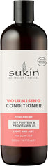 Sukin Volumising Conditioner 500ml - for fine & limp hair, gives the hair volume - with Rice Protein, Pineapple, Mango, Papaya & Vitamin E; cruelty free & vegan friendly.