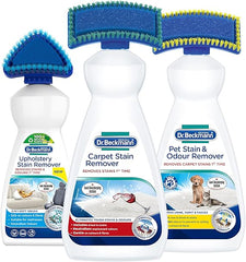 Dr. Beckmann Complete Cleaning Solution | Carpet Stain Remover 1 x 650 ml | Upholstery Stain Remover 1 x 400ml | Pet Stain & Odour Remover 1x650 ml