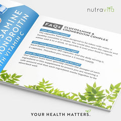Nutravita Glucosamine and Chondroitin Complex – 180 High Strength Capsules – Contributes to Vitamin C, Turmeric,