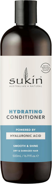 Sukin Hydrating Conditioner 500ml - strengthens and repairs dry and damaged hair, adds shine and tames frizz - with Coconut Oil & Shea Butter; cruelty free & vegan friendly.