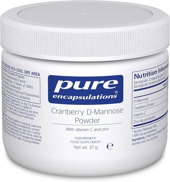 Pure Encapsulations Cranberry D-Mannose Powder - Highly Concentrated Mannose - Natural and Pure Ingredients - with Vitamin C and Zinc - 37g