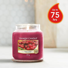 Yankee Candle Scented Candle | Black Cherry Medium Jar Candle| Long Burning Candles: up to 75 Hours | Gifts for Women