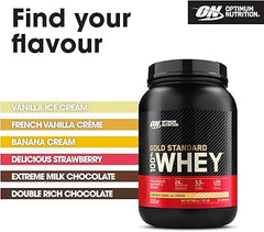 Optimum Nutrition Gold Standard Whey Protein Powder Muscle Building Supplements With Glutamine and Amino Acids, French Vanilla Creme, 30 Servings, 900 g, Packaging May Vary, 891 - 908 g