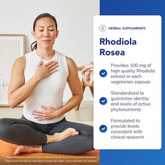 Pure Encapsulations Rhodiola Rosea 100mg - Supplement for Stress Relief & Women's Health - 90 Vegetarian Capsules