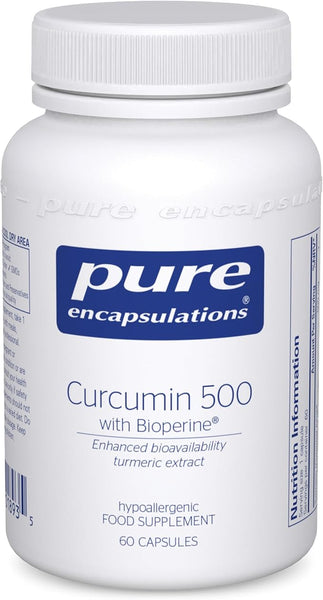 Pure Encapsulations Curcumin 500 with Bioperine - Enhanced Bioavailability - Turmeric Extract - 60 Capsules