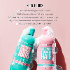 HAIR BURST- Shampoo and Conditioner Set - SLS Free Hair Growth and Thickening Treatment for Women - Coconut and Avocado Scented - Suitable for All Hair Types, Promotes Strong and Healthy Hair