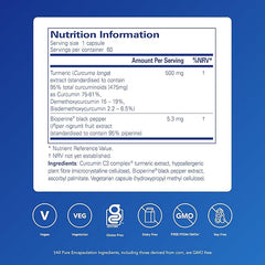 Pure Encapsulations Curcumin 500 with Bioperine - Enhanced Bioavailability - Turmeric Extract - 60 Capsules