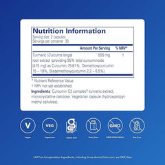 Pure Encapsulations Curcumin - High Potency Turmeric C3 Complex Supplement - 60 Capsules