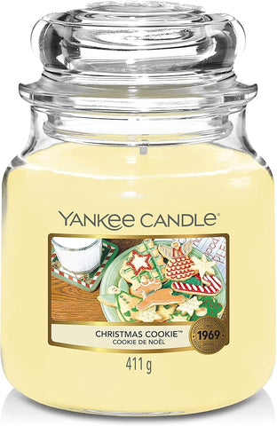 Yankee Candle Scented Candle | Christmas Cookie Medium Jar Candle| Burn Time: up to 75 Hours