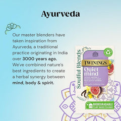 Twinings Soulful Blends Quiet Mind Inspired by Ayurveda - Velvety Vanilla Herbal Tea Infusion with Fig & Rooibos - 20 x Biodegradable Tea Bags