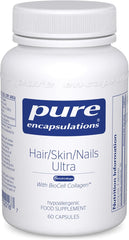 Pure Encapsulations Hair Skin Nails Ultra - With Biotin, Biocell Collagen, Vitamin C, Copper and Q10-60 Capsules