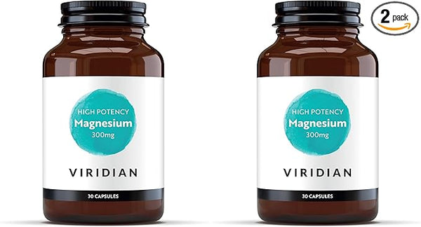 Viridian - High Potency Magnesium 300mg 30 Capsules| Vegan Formula | Supports Energy, Reduces Tiredness & Fatigue | No Artificial Fillers, Ethically Sourced (Pack of 2) Brand: Viridian