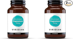 Viridian - High Potency Magnesium 300mg 30 Capsules| Vegan Formula | Supports Energy, Reduces Tiredness & Fatigue | No Artificial Fillers, Ethically Sourced (Pack of 2) Brand: Viridian