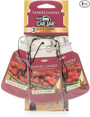 Yankee Candle Car Jar Scented Air Freshener | Black Cherry | 3 Count