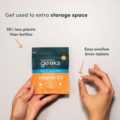 Nutrition Geeks-Vitamin D3 4000 iu & Vitamin K2 MK7 100μg - 1 Year Supply, 365 Easy-Swallow Vitamin D3 K2 Tablets, 1-A-Day High Strength Vegetarian D3 and K2 Vitamin Supplements, UK Made Vitamin D Tablets