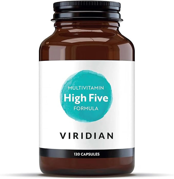 Viridian - High Five Multivitamin Formula - 120 Veg Caps | Support Energy & Vitality with 23 Essential Nutrients & Including Vitamin B5 | Formulated by Nutritionists | No Artificial Additives | Vegan