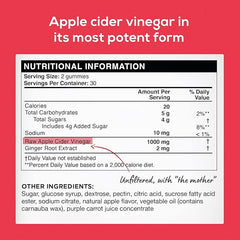 Nothing BUT Nutrition Apple Cider Vinegar with Mother - Raw & Unfiltered Apple Cider Vinegar Gummies, Boost Gut Health, Improve Digestive Wellness & Weight Loss Gummies That Work Fast, ACV, 60 Vegan Apple Cider Gummies