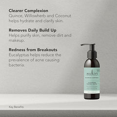 Sukin Blemish Control Clarifying Facial Cleansing Wash 125ml - with salicylic acid; cruelty free & vegan friendly.- removes dirt, make-up & environmental pollutants whilst purifying the skin.