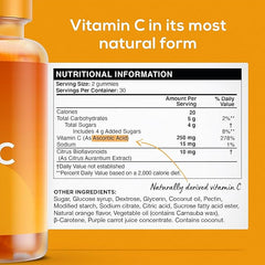 Nothing BUT Nutrition Vitamin C Gummies for Adults 250mg, Boost Immunity, Energy & Collagen Production for Skin, Antioxidant - Non GMO & Gluten Free, 60 Vegan Vitamin C Chewable Gummies (Not Tablets)