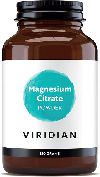 Viridian - Magnesium Citrate Powder, 150g | Highly Absorbable Magnesium | Supports Energy, Muscle Function & Bone Health | Easy to Mix | 100% Active Ingredients | Nutritionist Formulated