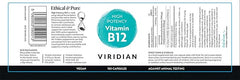 Viridian - Vitamin B12 1000μg, High Potency - 150Caps | Two Active Forms of B12 | Normal Red Blood Cell Formation, Immune Support | Reduce Tiredness & Fatigue | Nutritionist Formulated