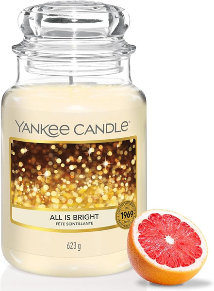 Yankee Candle Scented Candle | All is Bright Large Jar Candle | Long Burning Candles: up to 150 Hours
