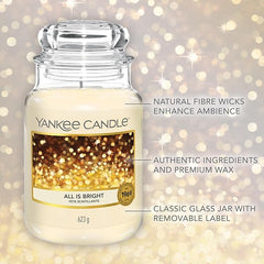 Yankee Candle Scented Candle | All is Bright Large Jar Candle | Long Burning Candles: up to 150 Hours