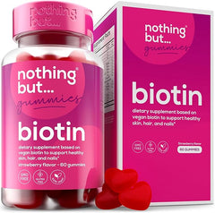 Nothing BUT Nutrition Biotin Gummies for Healthy Hair, Skin and Nails Vitamins for Women – Biotin Supplements - with Vitamins A, C, E & D, Biotin Hair Growth Vitamins, Hair Vitamins, Hair Growth Supplement, 60 Gummies