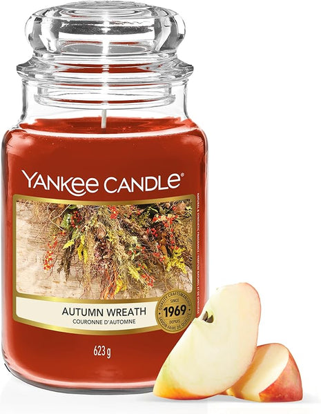Yankee Candle Scented Candle | Autumn Wreath Large Jar | Long Burning Candles: up to 150 Hours | Perfect Gifts for Women