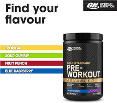Optimum Nutrition ON Gold Standard Pre-Workout Advanced with l-Citrulline, Beta-Alanine and Caffeine, Blue Raspberry, 20 Servings, 420 g