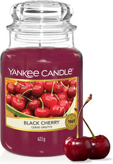 Yankee Candle Scented Candle | Black Cherry Large Jar | Long Burning Candles: up to 150 Hours | Perfect Gifts for Women