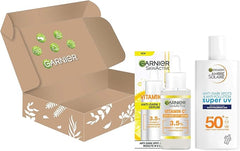 Garnier Brightening and Anti Dark Spot Power Duo,Serum and Moisturiser,Brightening Serum With 3.5 Percent Vitamin C,Niacinamide,Salicylic Acid and Lemon Extract and SPF 50 Face Moisturiser,2 Pieces
