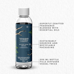 Yankee Candle Signature Reed Diffuser Refill | Bayside Cedar | 200ml | Up to 20 weeks of Fragrance for Women