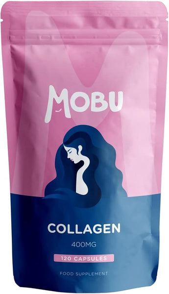 Mobu-Hydrolysed Collagen 400mg 120 Capsules | Hair, Skin and Joint Health Supplement | Bovine Collagen for Women & Men