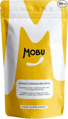 Mobu-Vitamin C 100mg and Zinc 20mg 120 Tablets | High Strength Immune System Support | Vitamin C & Zinc Supplement