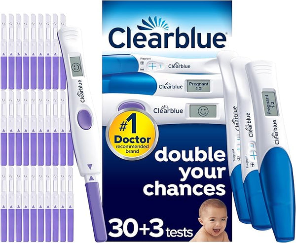 Clearblue Advanced Digital Ovulation Test and Early Pregnancy Test - Trying for A Baby Kit, Double Your Chances of Getting Pregnant, 30 Digital Ovulation Tests and 3 Pregnancy Tests