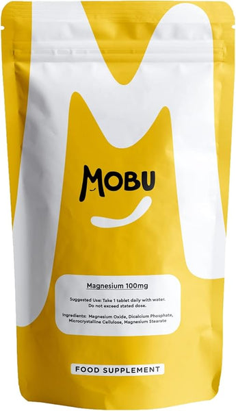 Mobu-Magnesium Oxide 100mg 120 Tablets | Muscle Function, Muscle Cramp Relief, Reduced Tiredness & Fatigue