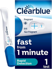 Clearblue Pregnancy Test, Rapid Detection, Result As Fast As 1 Minute, 1 Test, Easy At Home Pregnancy Test, Packaging May Vary