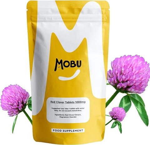 Mobu-Red Clover Extract 1000mg 120 Tablets | Hot Flushes, Menopause Support & Hormonal Health