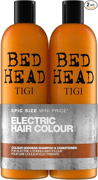 Bed Head by TIGI | Colour Goddess Shampoo and Conditioner Set | Professional Hair Treatment For Coloured Hair | Nourishing And Moisturising | 750 ml (Pack of 2)