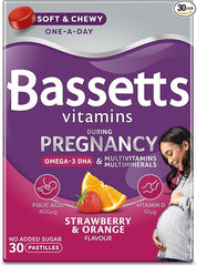 Bassetts Vitamins Pregnancy Omega-3 DHA Multivitamins & Multiminerals Strawberry & Orange Flavour 30 Gummy Pastilles