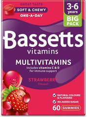 Bassetts Vitamins 3-6 Years Strawberry Flavour Multivitamins 60 Gummies