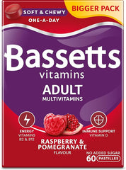 Bassetts Vitamins Adult Raspberry & Pomegranate Flavour Multivitamins 60 Gummy Pastilles