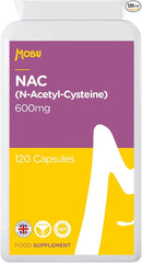 Mobu-N-Acetyl Cysteine (NAC) 600mg | 120 Vegan Capsules | High Bioavailability NAC Supplement | Amino Acids
