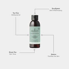 Sukin Blemish Control Facial Toner 125ml - with Tea Tree; Cruelty Free & Vegan Friendly - for Acne Prone, congested Skin, for Gentle Cleansing, refines pores and Reduces Shine.